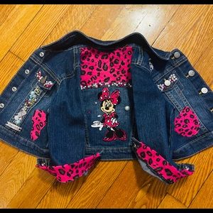 Hand made toddler jean jacket 18-24 mths , Domenica-Bella design Minnie